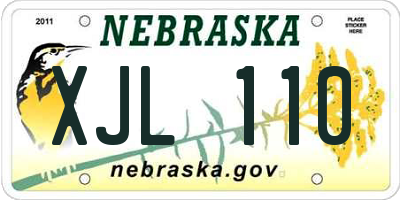 NE license plate XJL110