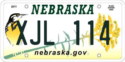 NE license plate XJL114