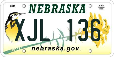 NE license plate XJL136