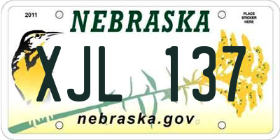 NE license plate XJL137