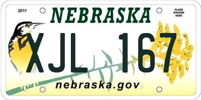 NE license plate XJL167