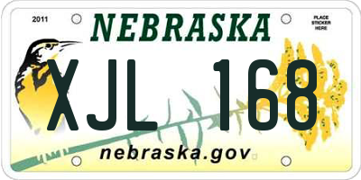 NE license plate XJL168