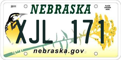 NE license plate XJL171