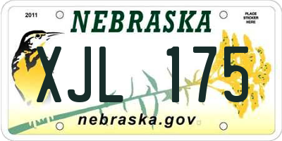 NE license plate XJL175
