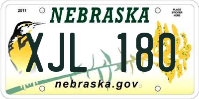 NE license plate XJL180