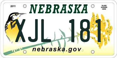 NE license plate XJL181