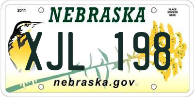 NE license plate XJL198