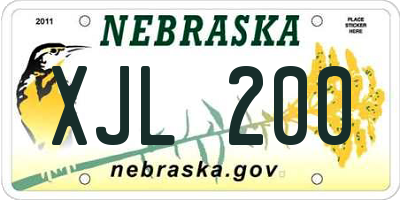 NE license plate XJL200