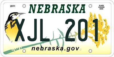NE license plate XJL201