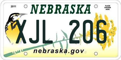 NE license plate XJL206