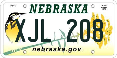 NE license plate XJL208