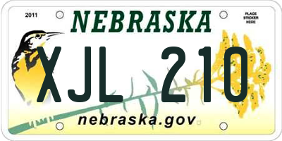 NE license plate XJL210