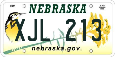 NE license plate XJL213