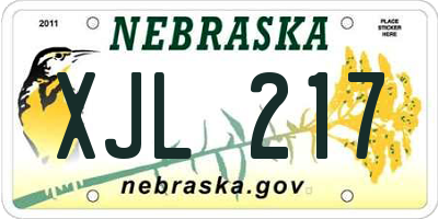 NE license plate XJL217