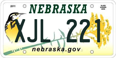 NE license plate XJL221
