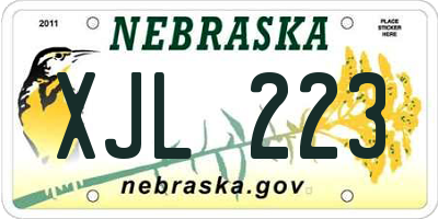 NE license plate XJL223