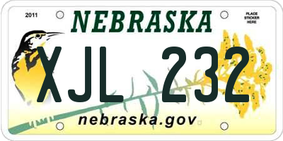 NE license plate XJL232