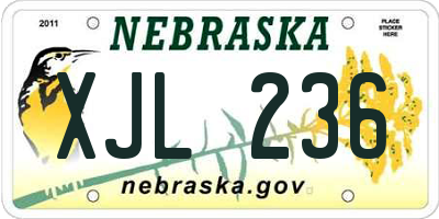 NE license plate XJL236