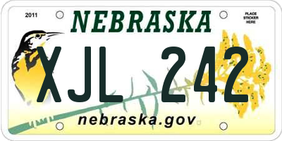 NE license plate XJL242
