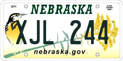 NE license plate XJL244