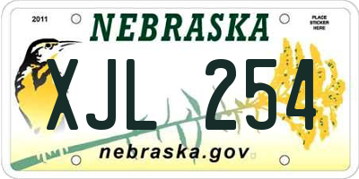 NE license plate XJL254