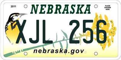 NE license plate XJL256