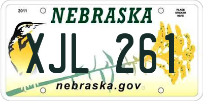 NE license plate XJL261