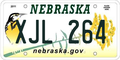 NE license plate XJL264