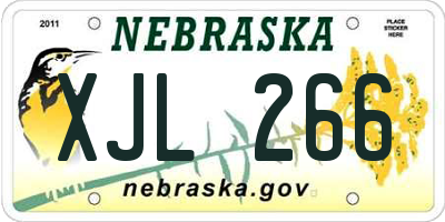 NE license plate XJL266