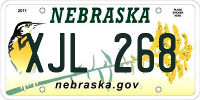 NE license plate XJL268