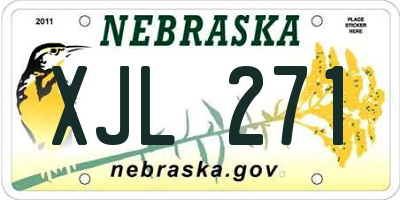 NE license plate XJL271