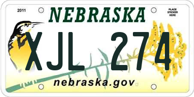 NE license plate XJL274