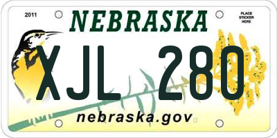 NE license plate XJL280