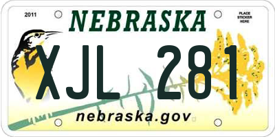 NE license plate XJL281