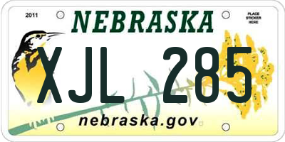 NE license plate XJL285