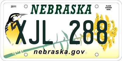 NE license plate XJL288