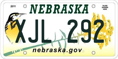 NE license plate XJL292