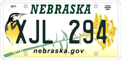 NE license plate XJL294