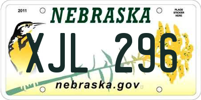 NE license plate XJL296