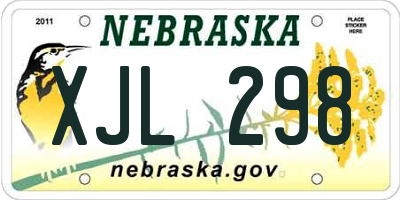 NE license plate XJL298
