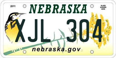 NE license plate XJL304