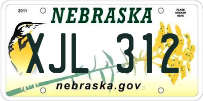 NE license plate XJL312