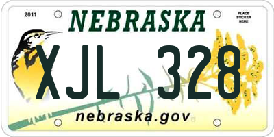 NE license plate XJL328