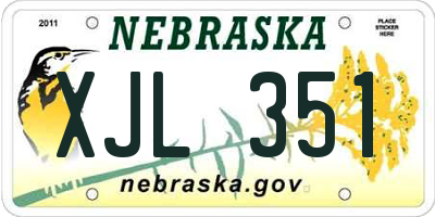 NE license plate XJL351