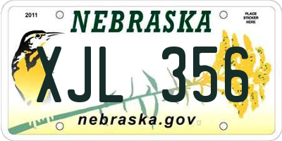 NE license plate XJL356