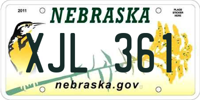 NE license plate XJL361