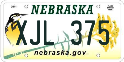 NE license plate XJL375