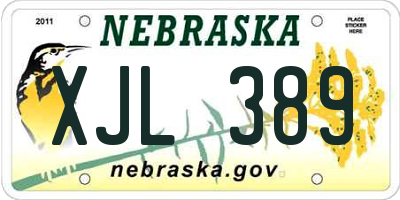 NE license plate XJL389