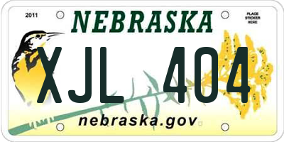 NE license plate XJL404