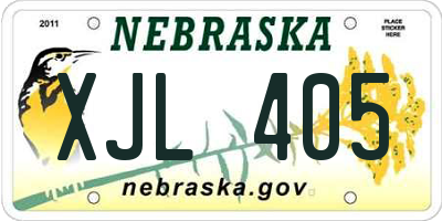 NE license plate XJL405